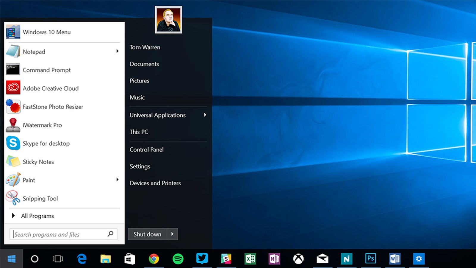 windows 10 start menu 8